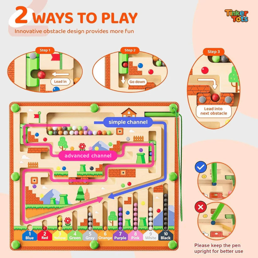 Montessori Magnetic Maze – 3 Smart Worlds of Hands-On Learning
