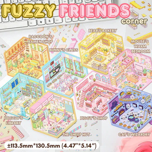 Fuzzy Friends Corner - Stick n’ Scene 3D Scene Stickers Therapy