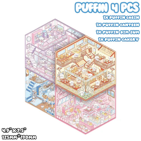 Cappy, Cubby & Puffin Series - Stick n’ Scene 3D Scene Stickers Therapy